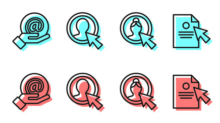 set line create account screen mail and e-mail vector image