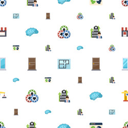 architecture icons pattern seamless included vector image
