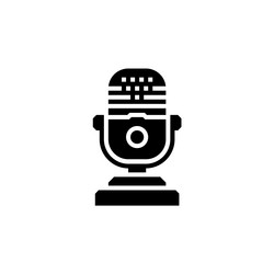 microphone icon computer component solid vector image