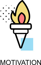 motivationicon with torch on white background vector image