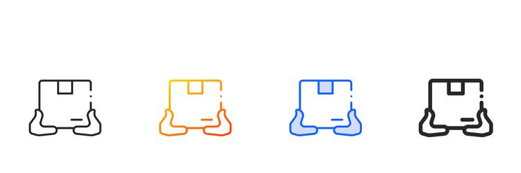 package iconthin linear gradient blue stroke vector image