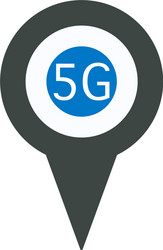 Pin icon with 5g sign symbol vector