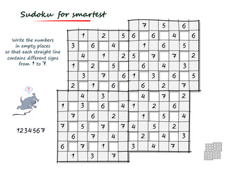 sudoku for smartest logic puzzle game write vector image