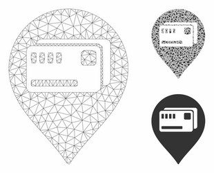 tickets map marker mesh network model vector image