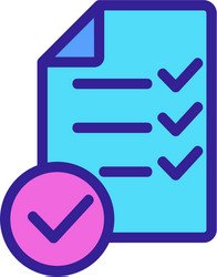 Exam test knowledge icon isolated contour vector