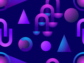gradient geometric seamless pattern in 80s style vector image