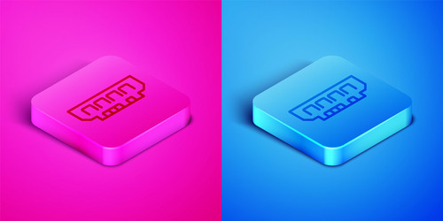 isometric line ram random access memory icon vector image