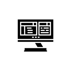 pc desktop icon computer component solid vector image