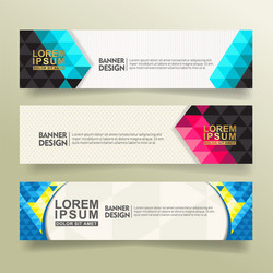 set abstract banner template design with triangle vector image
