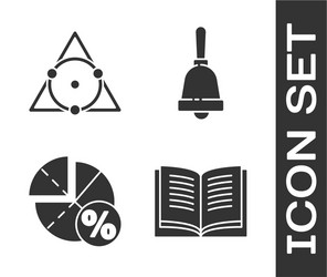 set open book triangle math graph schedule vector image