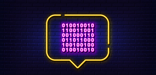 Binary code line icon computer machine sign vector