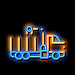 cargo water trailer vehicle neon glow icon vector