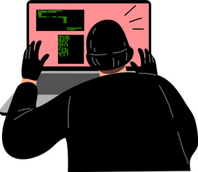 cyber hacker thief stealing secret user vector image