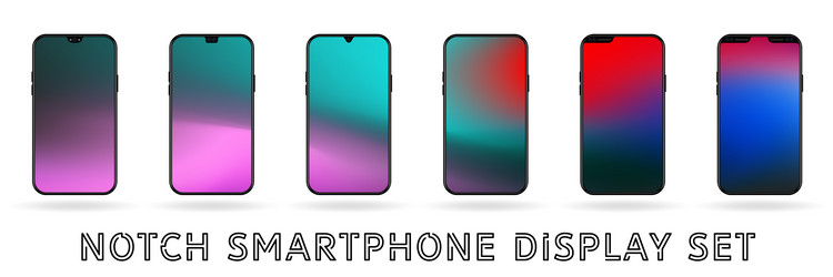 Different smartphone display notches set vector