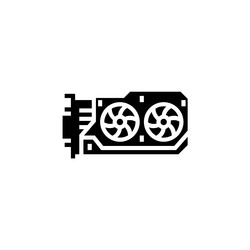 gpu icon computer component solid style vector image