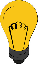 lit lightbulb icon image vector image