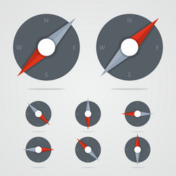 set of compass icons with different direction vector image