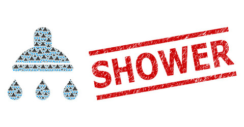 shower recursive composition items vector image