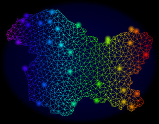 polygonal network colorful mesh map of jammu vector