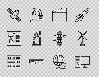 set line server data web hosting computer vector image