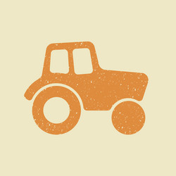 tractor icon in grunge style vector