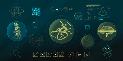 data elements for sci-fi interface vector image