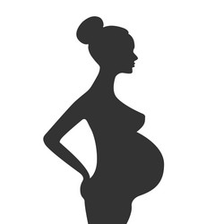 Pregnant woman silhouette isolated on white vector