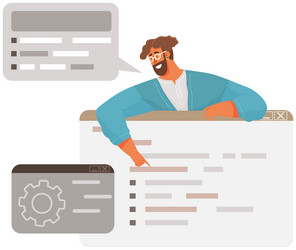 programmer engineering and coding set vector image