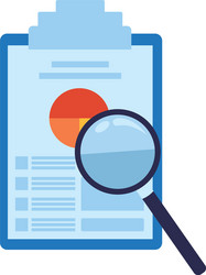 paper with data chart on table vector image