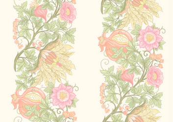 fantasy flowers in retro vintage jacobean Vector Image