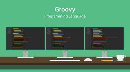 groovy programming language code vector image