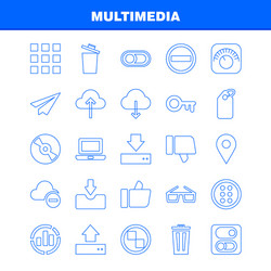 Multimedia line icon for web print and mobile vector