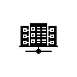 server icon computer component solid style vector image