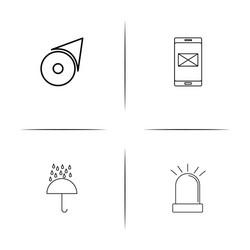 web and text simple linear icon setsimple outline vector image