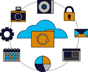 cloud computing folder reload items vector image