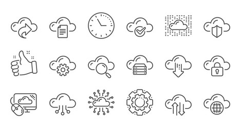 computer cloud icons hosting computing data vector image