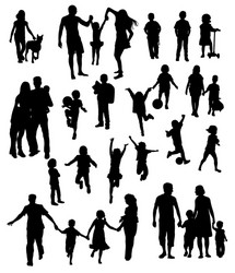 Family Silhouette Collection Vector Image