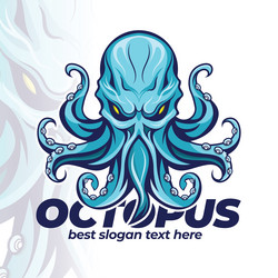 Octopus mascot design template squid icon vector