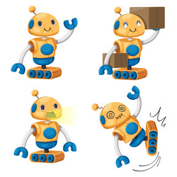 set of android character robot cartoon style vector image