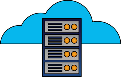 cloud computing computer case storage vector image