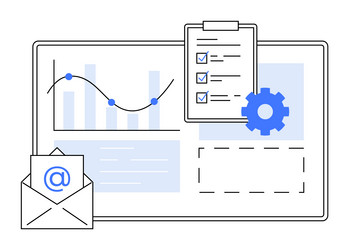 email notification with graph checklist vector image