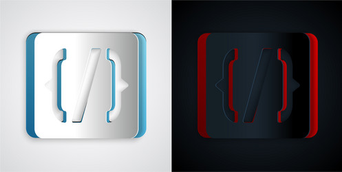 paper cut programming language syntax icon vector image