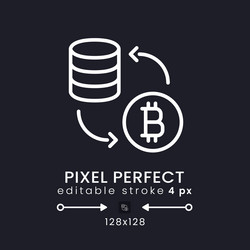 tokenization white linear desktop icon on black vector image