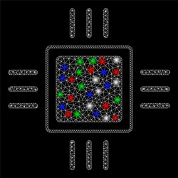 bright mesh network processor with flash spots vector image