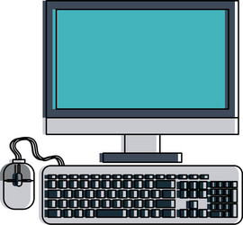 computer monitor and keyboard icon imag vector