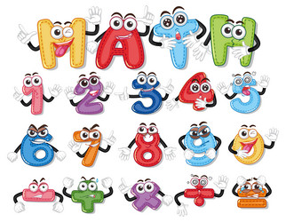 counting numbers from zero to nine and math vector image
