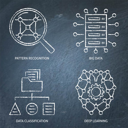 Data classification and deep learning chalkboard vector