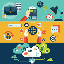 set of flat design concepts for website layout vector image