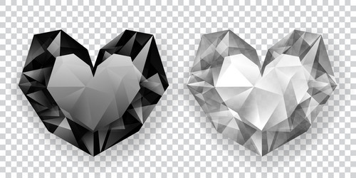 Two crystal hearts vector