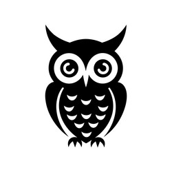 a simple black owl icon for logos Vector Image